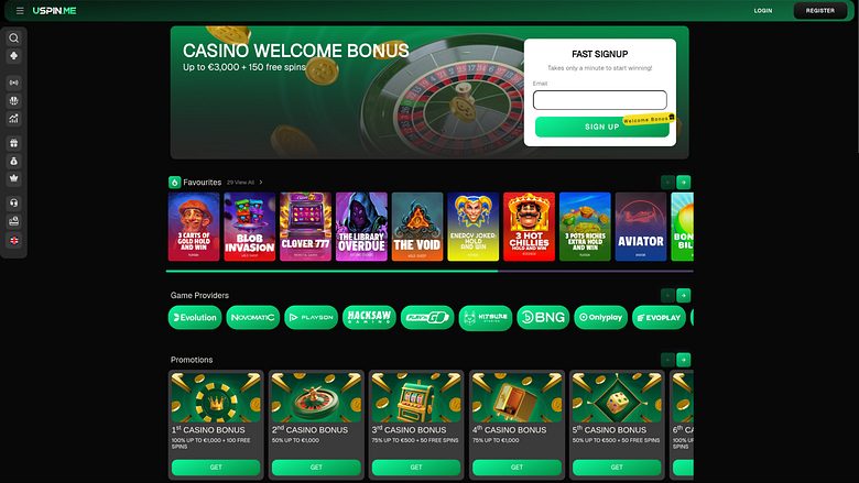 Uspin Casino デスクトップホームページ