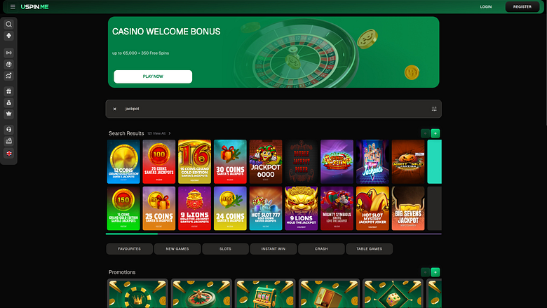 Uspin Casino デスクトップジャックポット