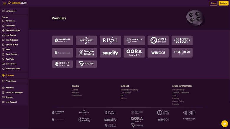 Développeurs de jeux de casino pour ordinateur Vanguards