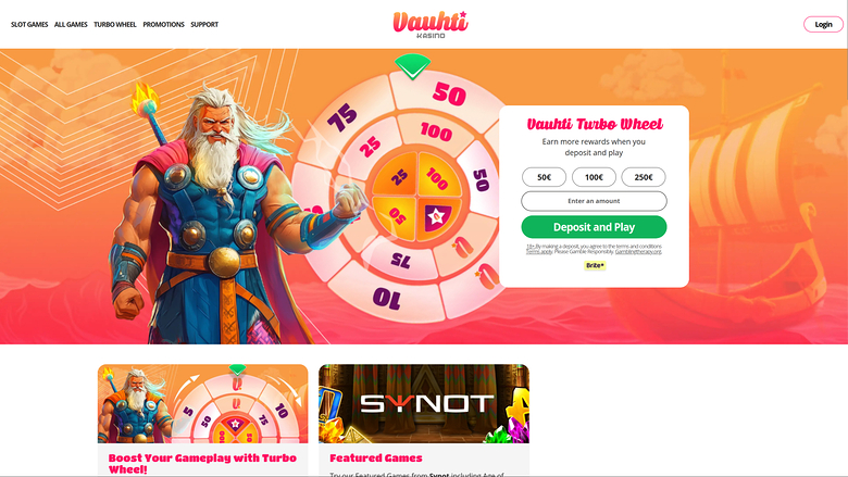 Vauhti Kasino Desktop Homepage