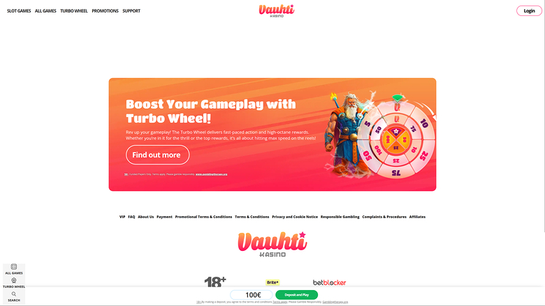 Vauhti Kasino Desktop Promotions