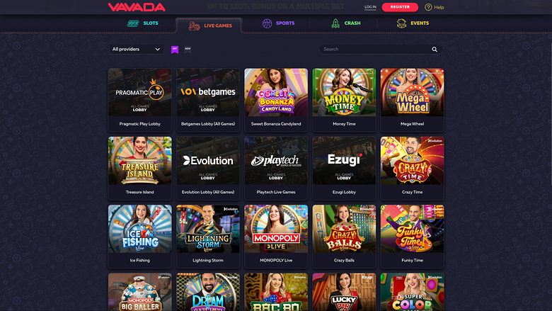 Vavada Casino sur ordinateur avec croupier en direct