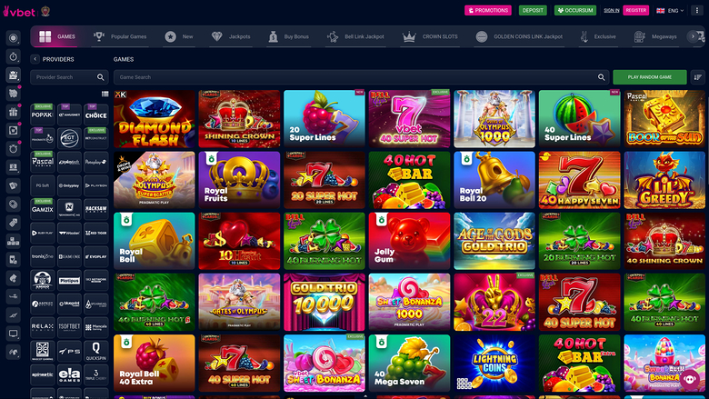 Juegos de escritorio del casino Vbet