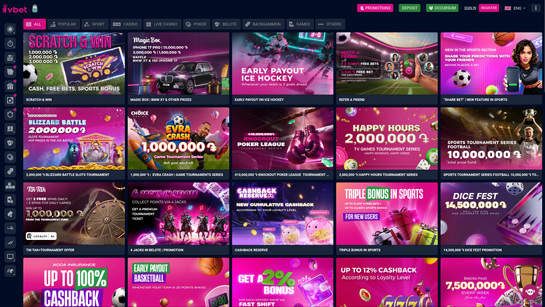 Promociones de escritorio del casino Vbet