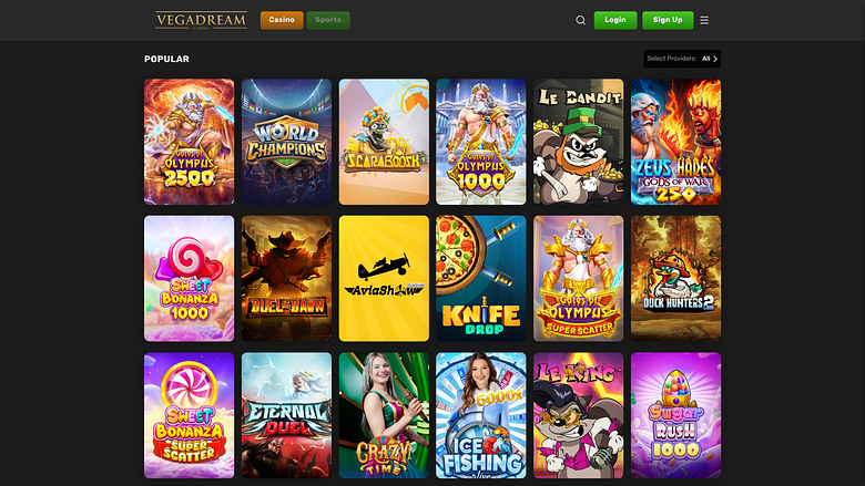 Jeux de casino Vegadream pour ordinateur