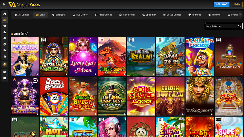 Jeux de casino Vegas Aces sur ordinateur