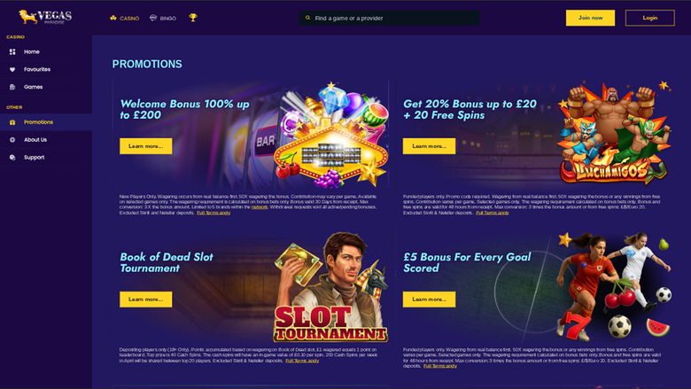 Promotions de bureau de Vegas Paradise Casino