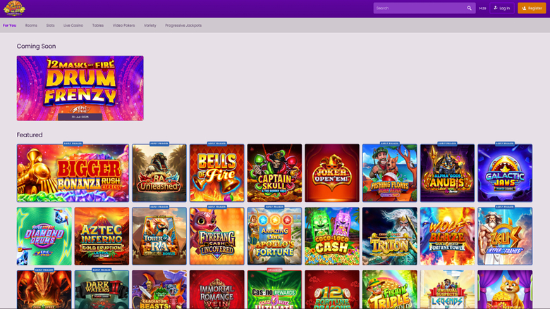 Page d'accueil de bureau de Vegas Slot Casino