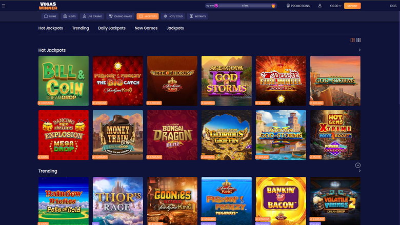 Jackpot desktop di Vegas Winner Casino