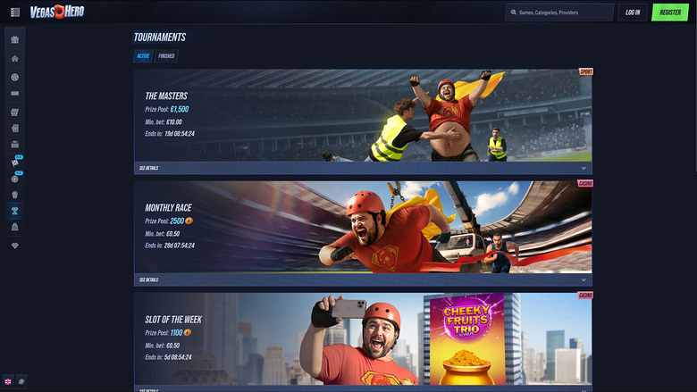 VegasHero Casino Desktop-Turniere