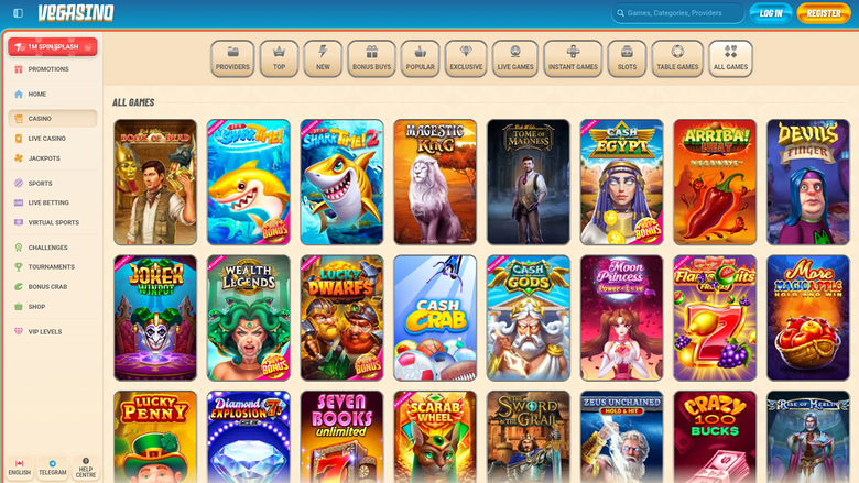 Juegos de escritorio de Vegasino Casino