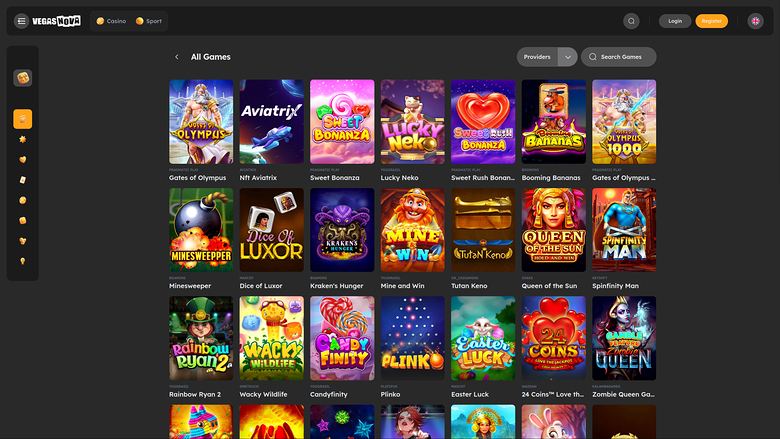 Jeux de VegasNova Casino sur ordinateur