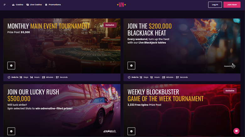 Tournois de bureau de VegasNow Casino