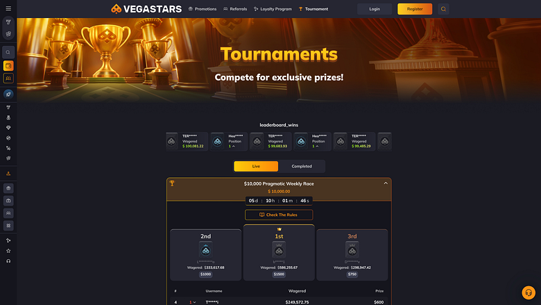 Torneios para computador do VegaStars Casino