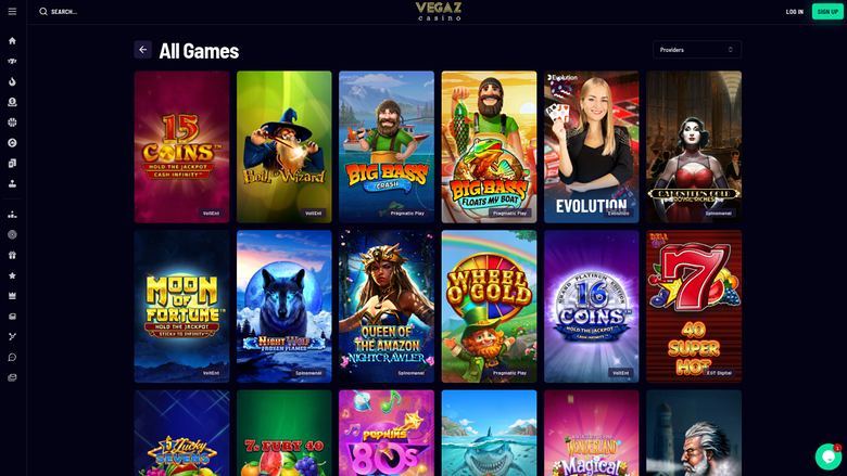 Jeux de Vegaz Casino sur ordinateur