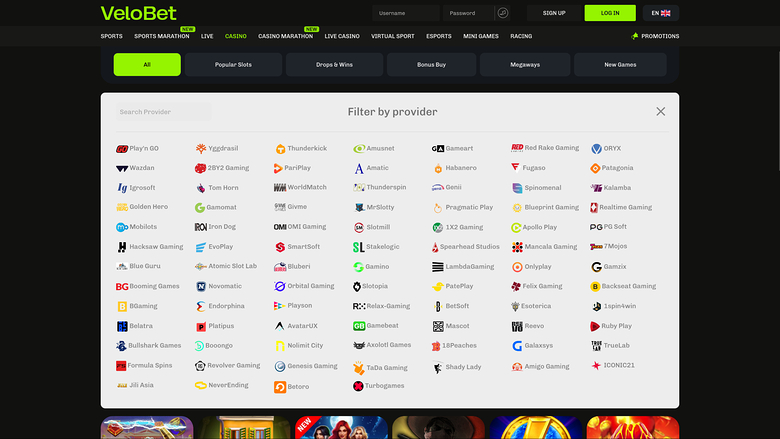 Développeurs de jeux de Velobet sur ordinateur