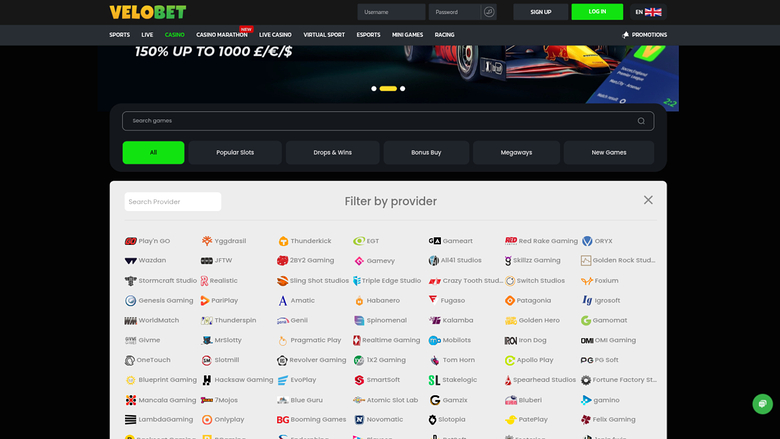 Développeurs de jeux de Velobet sur ordinateur