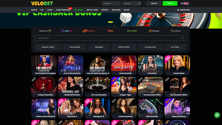 Croupier en direct de Velobet sur ordinateur