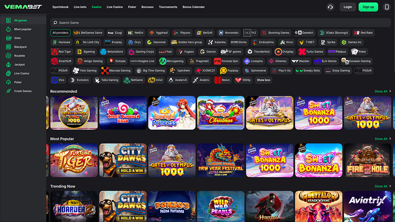 Vemabet Casino Desktop-Spieleentwickler