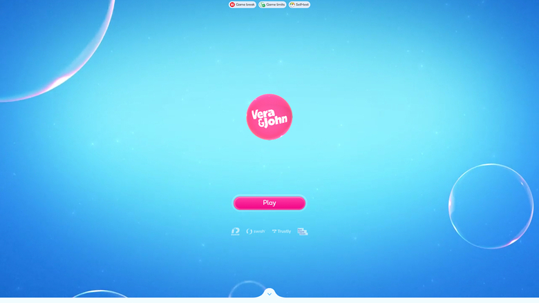 Página inicial do Vera John Casino para desktop