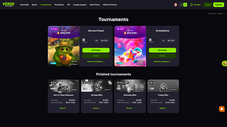 Verde Casino Desktop Tournaments
