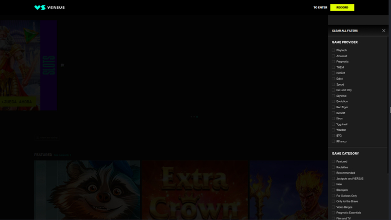 Développeurs de jeux de Versus Casino sur ordinateur