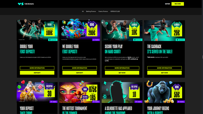 Promotions de Versus Casino sur ordinateur