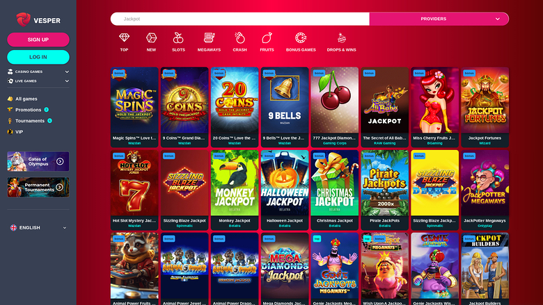 Jackpot de bureau de Vesper Casino