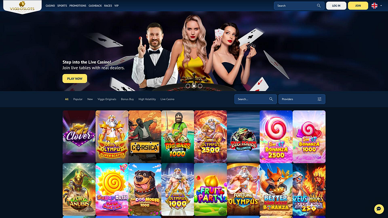 Página de inicio de escritorio del casino Viggoslots