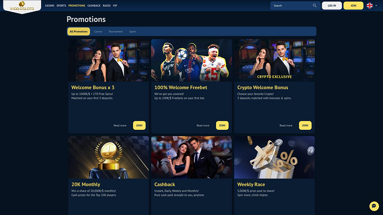 Promociones de escritorio del casino Viggoslots