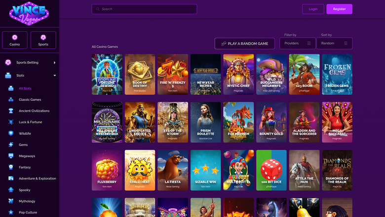 Vince Vegas Casino Desktop Games