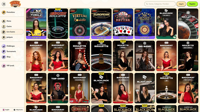 Vinyl Casino Desktop Live Dealer