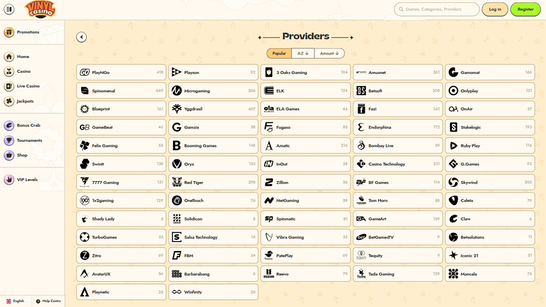 Développeurs de jeux de bureau de Vinyl Casino
