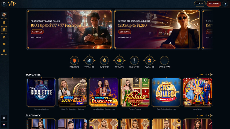 Croupier en direct de VIP Casino sur ordinateur