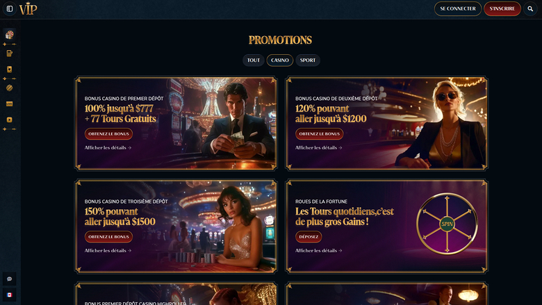 Promotions de VIP Casino sur ordinateur