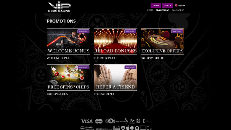Promotions VIP sur ordinateur de casino