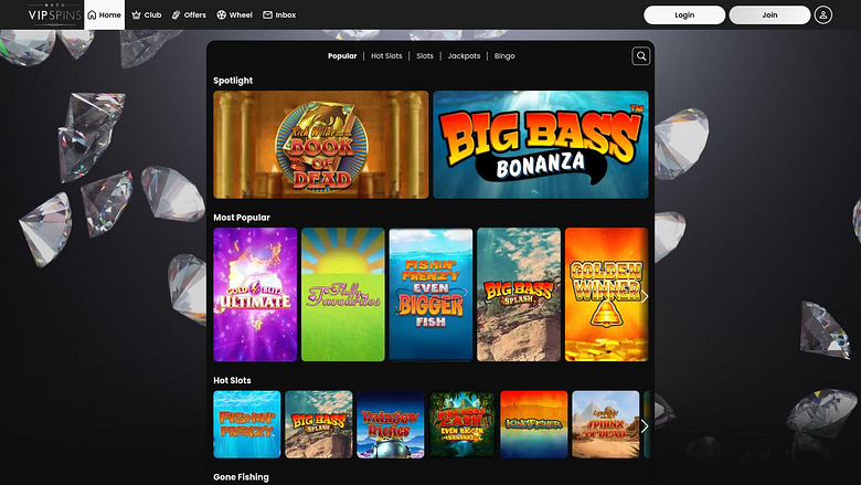 VIP Spins Casino Desktop-Spiele