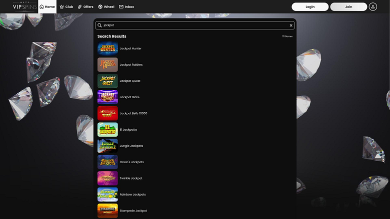 VIP Spins Casino Desktop Jackpot