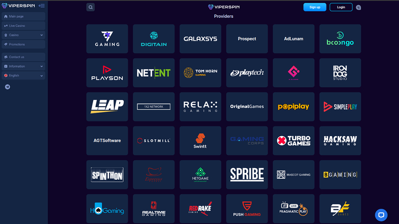 Développeurs de jeux de Viperspin Casino sur ordinateur
