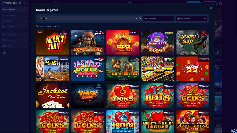 Jackpot sur ordinateur de Viperspin Casino