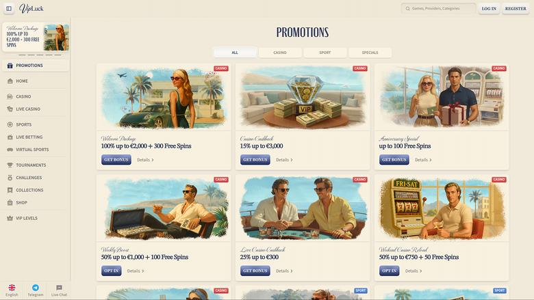 VIP-Angebote im Luck Casino