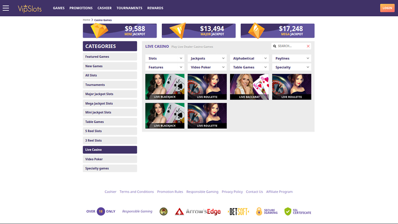 Croupier en direct de VipSlots Casino sur ordinateur