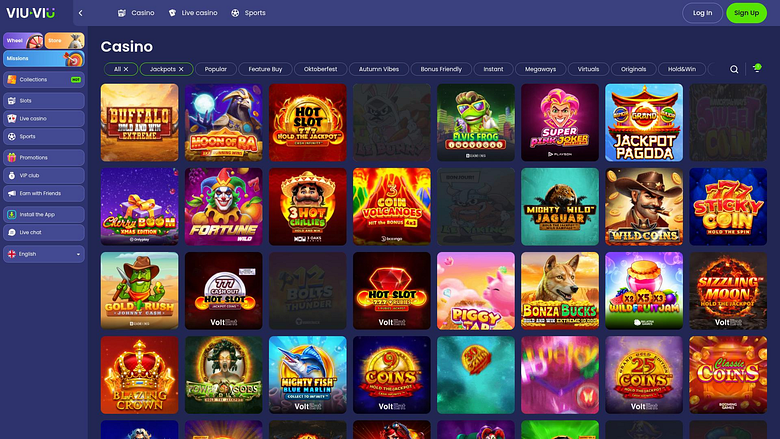 Jackpot de escritorio del casino ViuViu