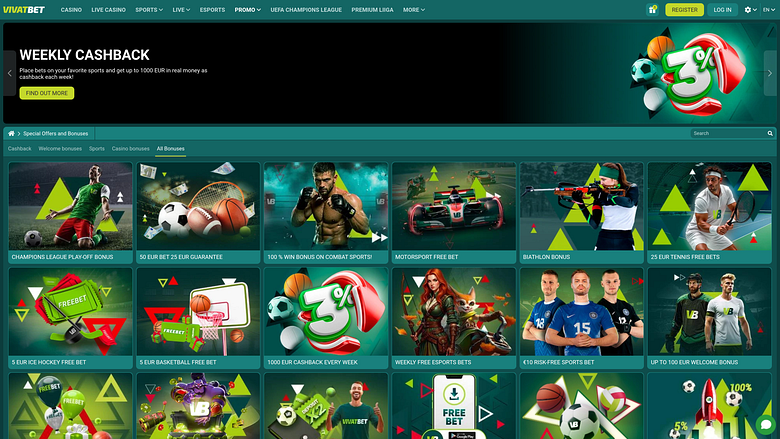 VivatBet Casino Desktop-Aktionen