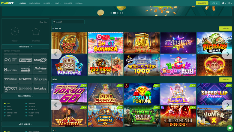Desarrolladores de juegos de escritorio de VivatBet Casino