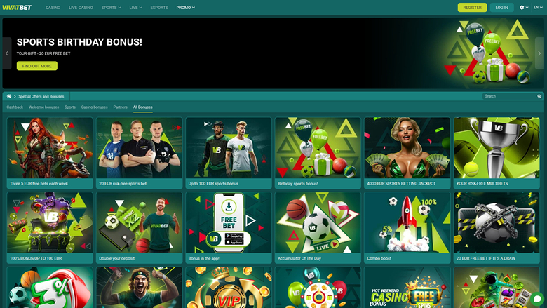 Promociones de escritorio de VivatBet Casino