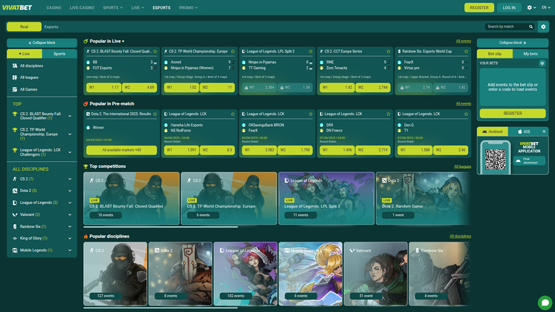 Deportes de escritorio de VivatBet Casino