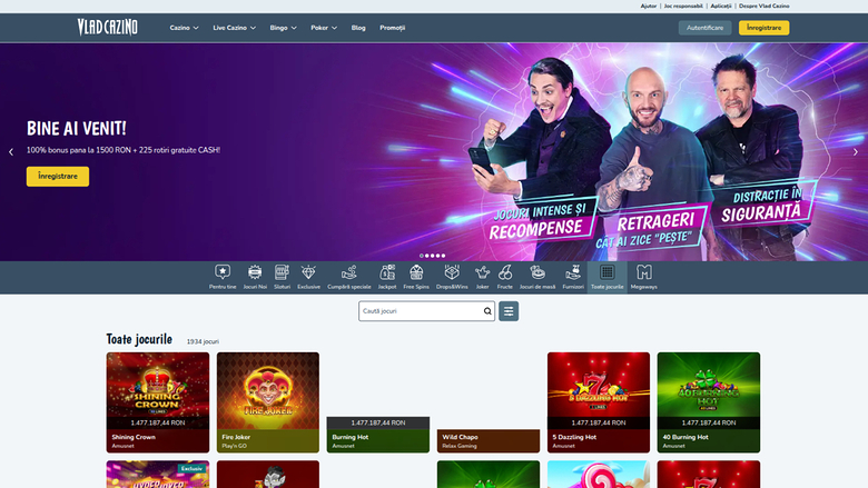 Jeux de Vlad Cazino sur ordinateur