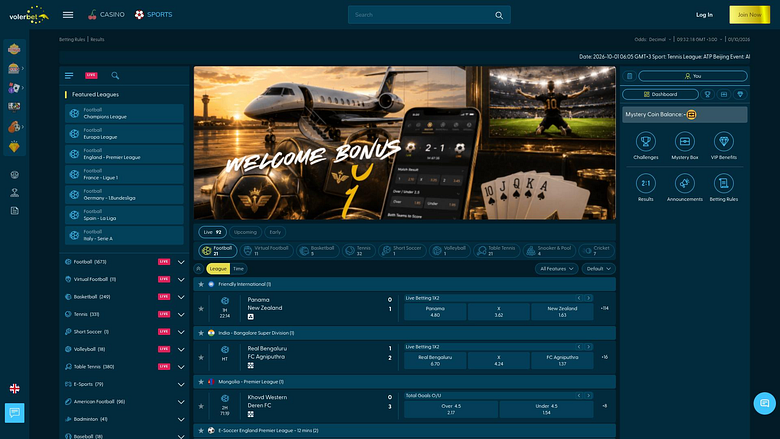 Volerbet Casino Sports sur ordinateur