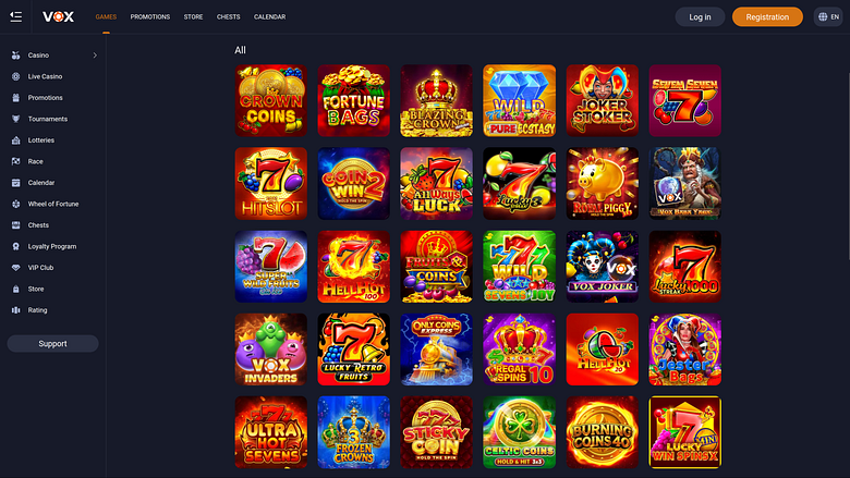 Jeux de casino Vox pour ordinateur